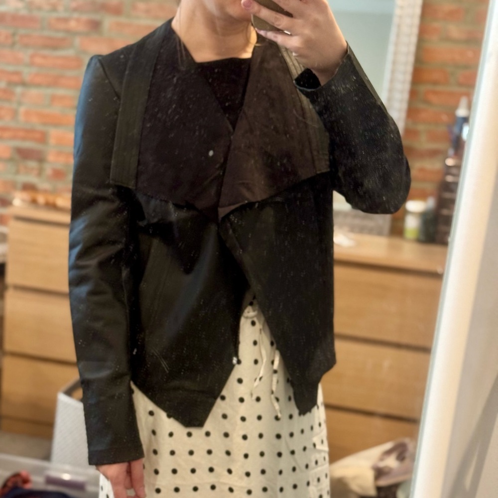 Collection B Women's Black Faux Leather Jacket
